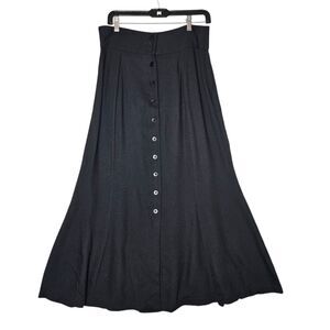 VTG The Limited Wool Blend Black Button Front Maxi Skirt NWT Size 14